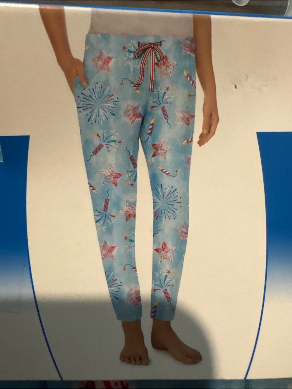 Womens Fireworks Sleep Jogger With Pockets Size XS 0-2